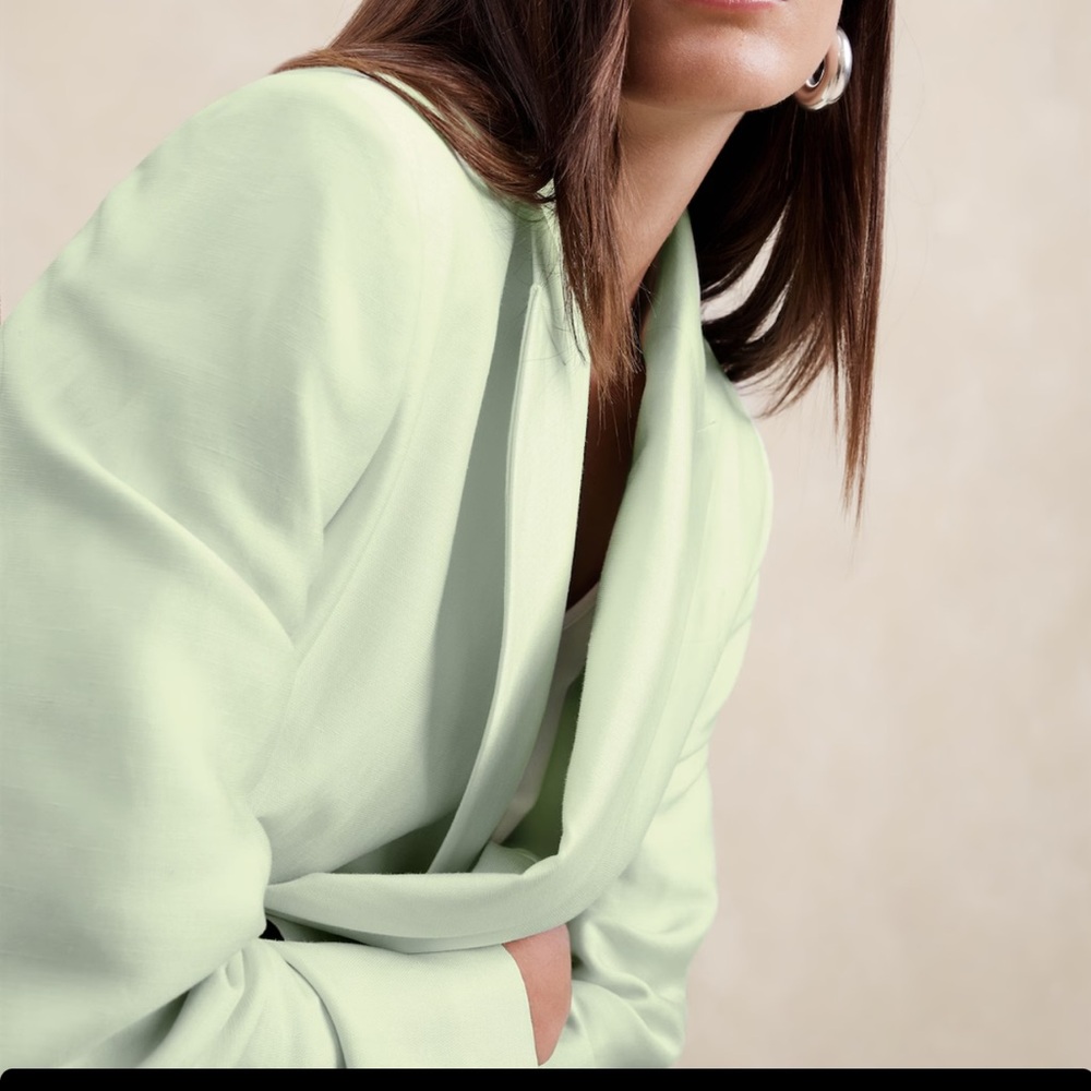 Banana Republic ‼️‼️OURGLASS ITALIAN VISCOSE-LINEN BLAZER - Picture 3 of 14